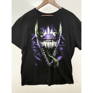 Marvel Venom Graphic T-Shirt Black Purple Superhero Comic Book Men's 2XL